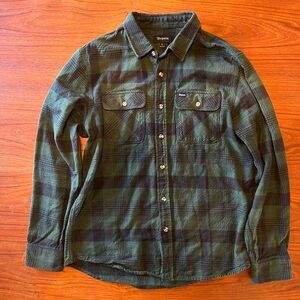 Brixton Bowery Green Flannel Men's